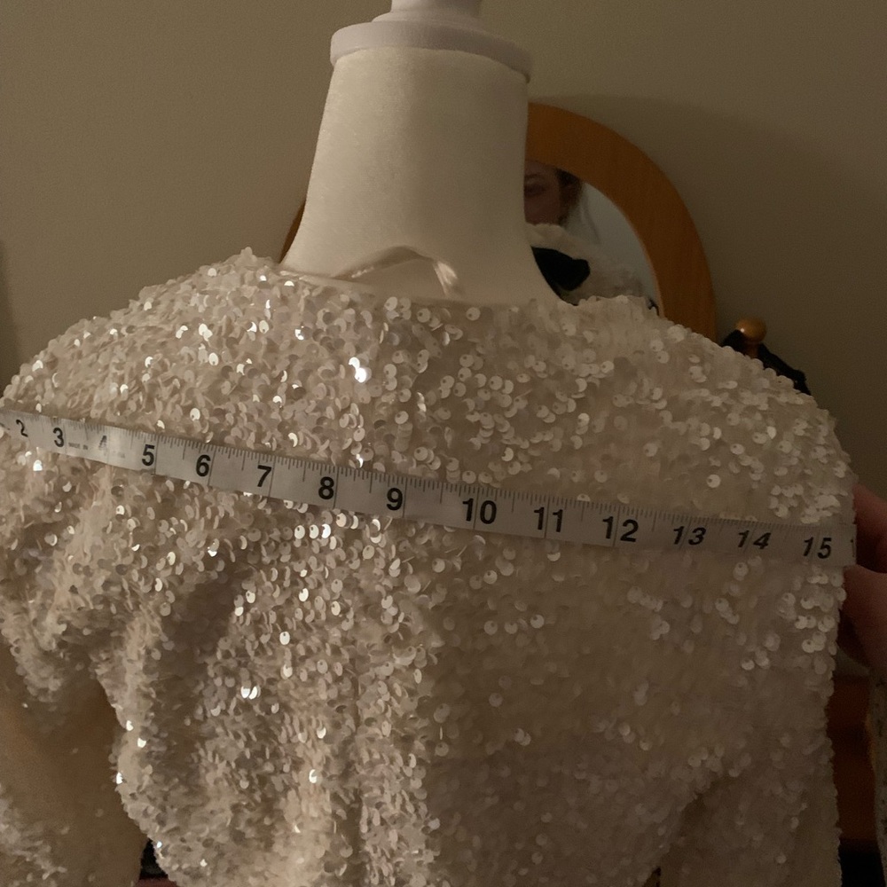 🎉 NWT H&M chic Sequin Jacket top w/ Black Bows sz XS *RARE SIZE* - Picture 12 of 13